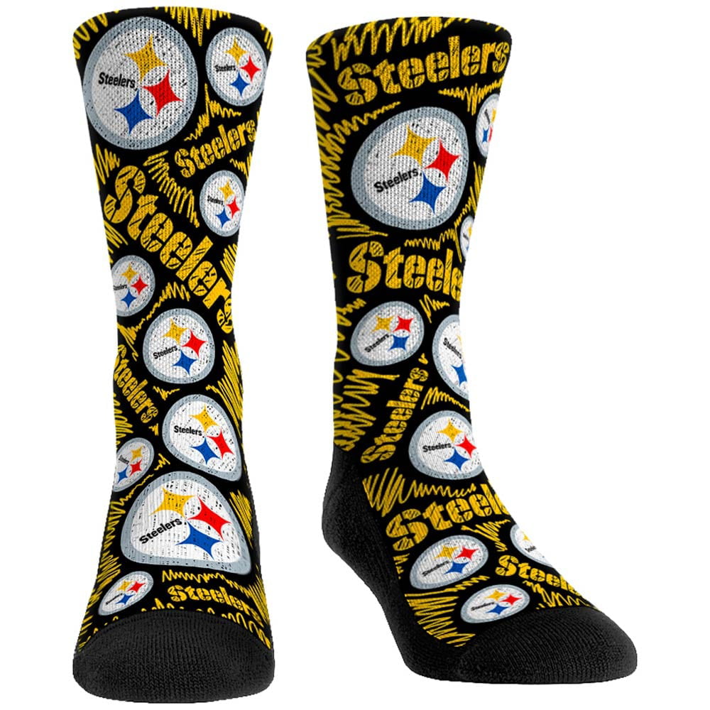 Pittsburgh Steelers Unisex Football Crew Socks One Size Fits Most 