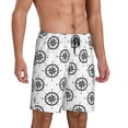 thumbnail image 2 of Sikiie Retro Compass Mens Pajama Shorts, Lightweight Lounge Pant with Pockets Soft Sleep Pj Shorts for MenMedium, 2 of 6