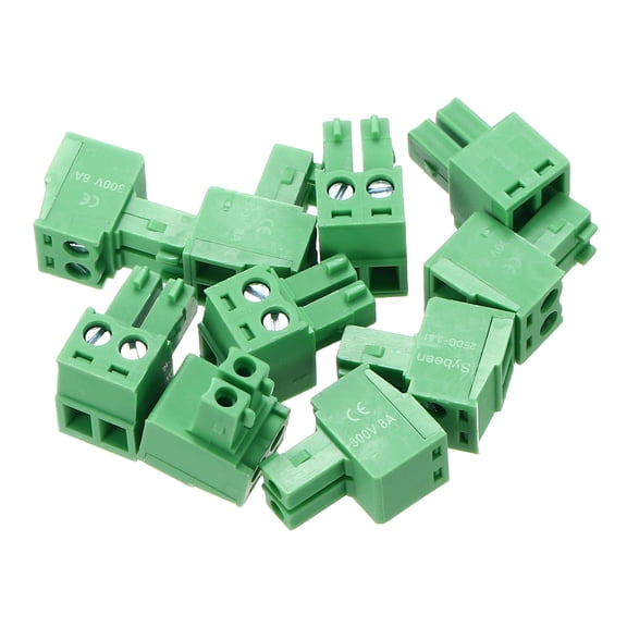 10PCS 2-Pin PCB Mount Screw Terminal Block Connectors 3.81mm/0.15inch Pitch