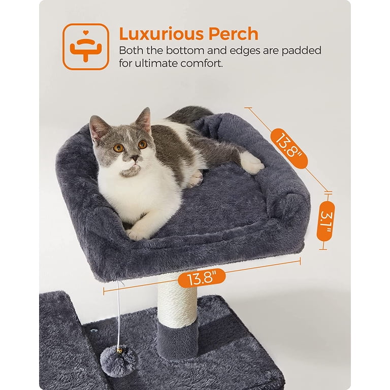 UYMI 56.3" Cat Tree Tower With Condos & Hammock – Multi-Level Cat Furniture, Dark Grey