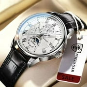 Poedagar Men Watch 2022 New Fashion Leather Waterproof Luminous Top Brand Luxury Mens Quartz Wristwatch Men Sport Casual Watches - Quartz Wristwatches