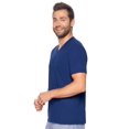 thumbnail image 2 of Expert Brand USA-Made Men's MoCA Cotton Blend V Neck T-Shirt, Navy, Small, 2 of 5