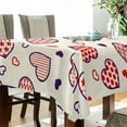 thumbnail image 3 of GZHJMY Valentine's Day Love Heart Tablecloth, Rectangle Waterproof Washable Polyester Table Cover for Picnic Dinner Holiday Party Decor, 60 x 60 Inch, 3 of 7