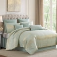 thumbnail image 6 of Teesa 9pc Queen Comforter Set, Shams, Blue and Gold Woven, 6 of 6