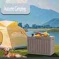 thumbnail image 7 of LOJIAWOWE 45 Gallon Outdoor Deck Box, Lockable Waterproof Storage Box for Patio Cushions & Garden Tools, Weatherproof Deck Storage Container with Tool-Free Assembly (Light Brown), 7 of 7
