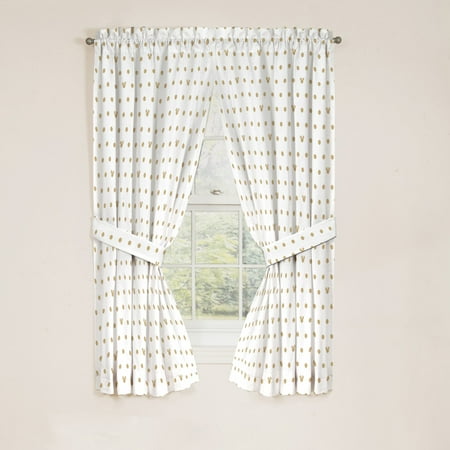 Disney Minnie Mouse Black And Gold Dots 4 Piece Curtain Set