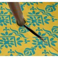 thumbnail image 3 of Vargottam Indoor/OutdoorRoundTablecloth 58 InchTablecloth With Umbrella Hole & Zip, Waterproof TableCloth, TableCovers For Backyard Table -Yellow & Teal Green, 3 of 7