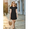thumbnail image 3 of Arshiner Girls Summer Dress Tween Flutter Sleeve Pleated Front A Line Boho Beach Casual Dresses, 3 of 6