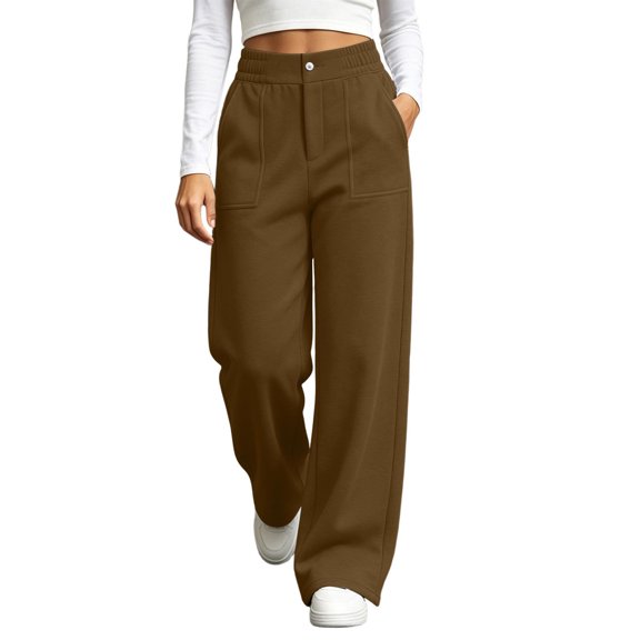 cocolona Womens High Waist Plus Size Sweatpants Elastic Waist Drawstring Wide Leg Gym Workout Running Pants with Pockets