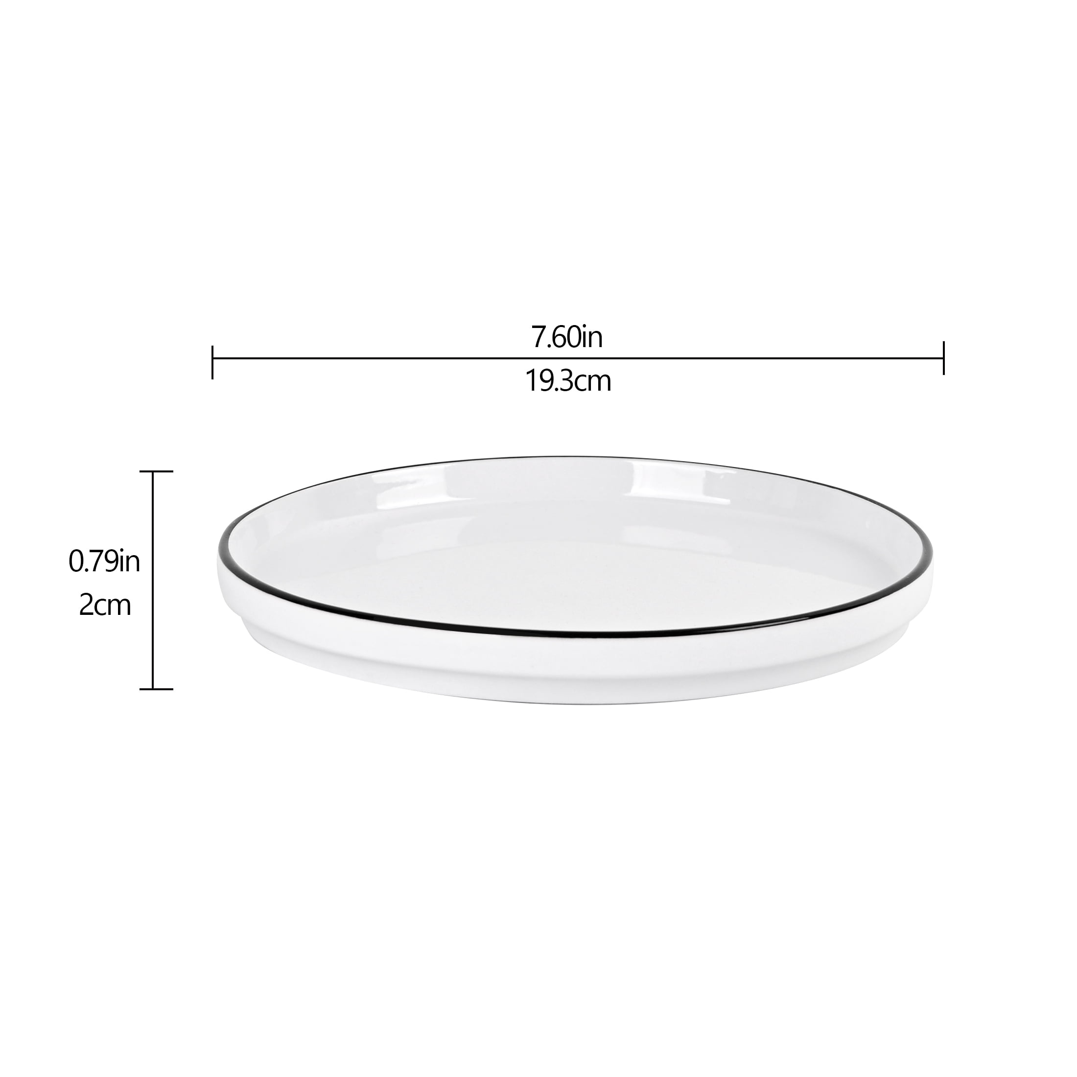 Mainstays Black Rim Round Stoneware Salad Plate, 7.6 in
