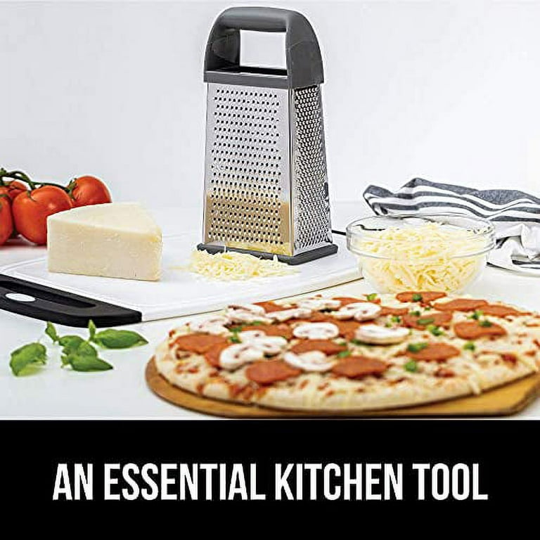 QOBIMOON Cheese Grater Vegetable Slicer Stainless Steel with 4 Sides, 9.2  Inches Height Large Box Grater Best for Shredded Parmesan Cheese