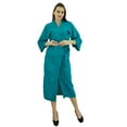 thumbnail image 2 of Bimba Women Long Solid Belt Robe Soft Modal Cotton Wrap Round Plain Bath Robe, 2 of 9