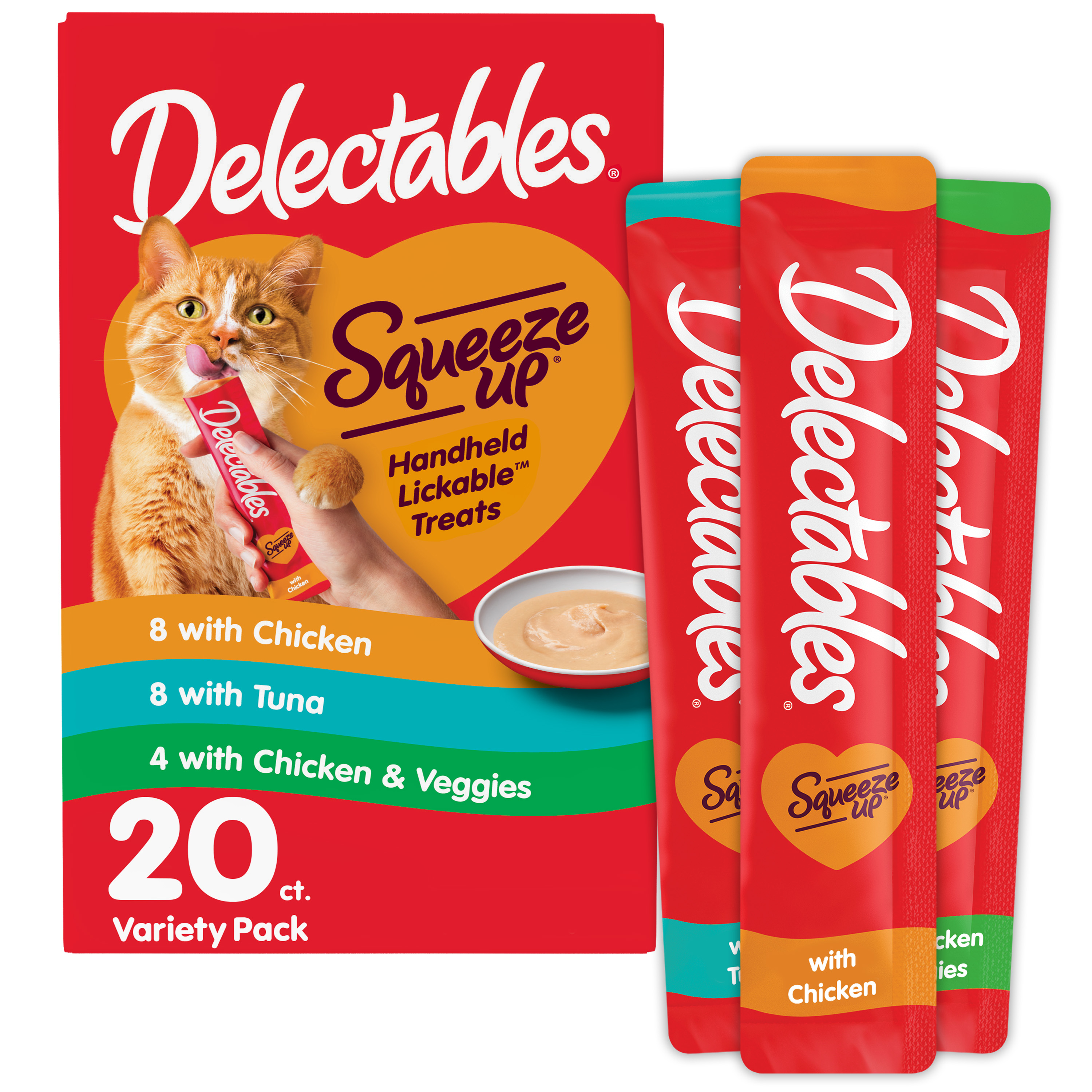 Delectables Squeeze Up Lickable Cat Treats Variety Pack