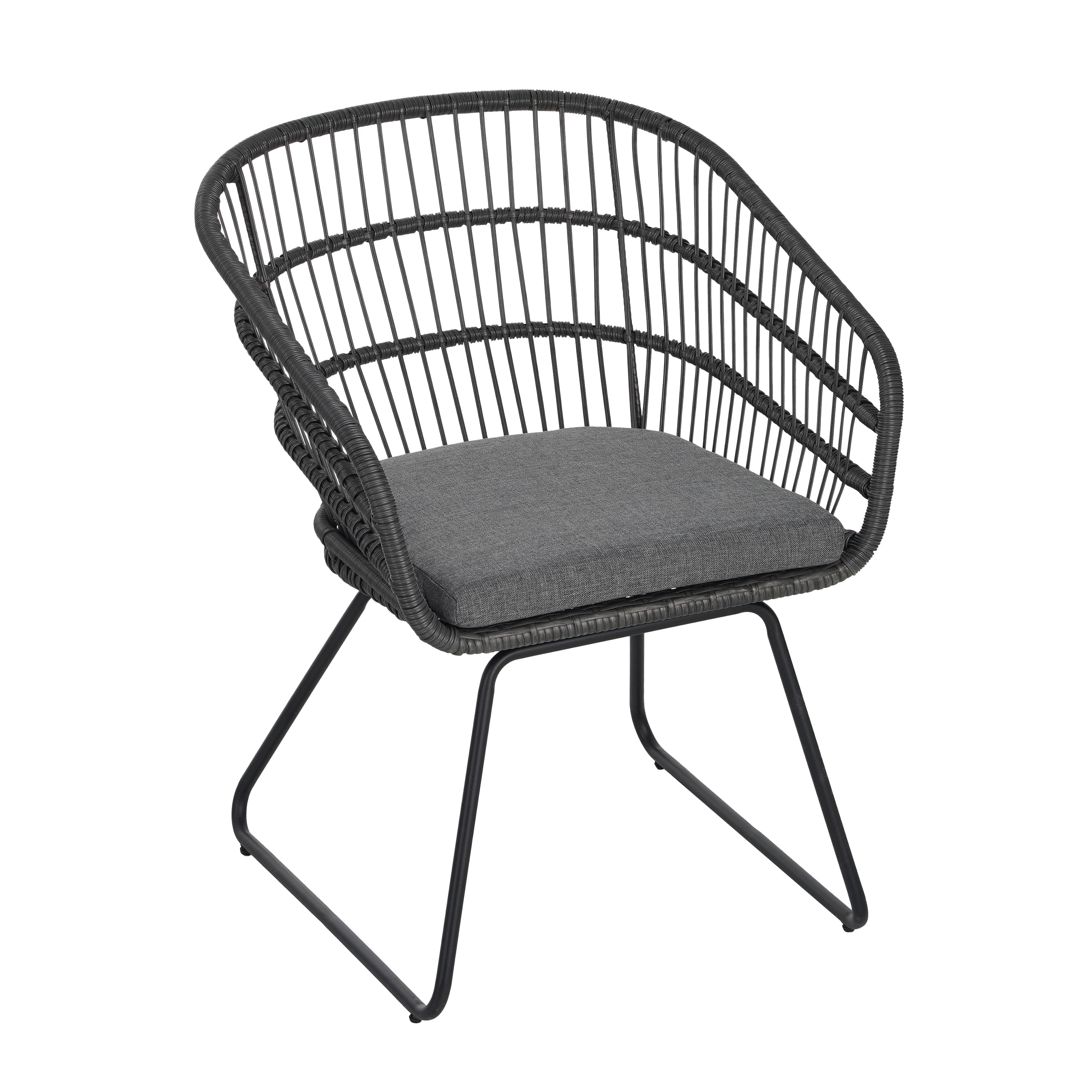 MAYEERTY CHAIR 2PCS with 2 Gray Cushions Comfortable Seating for Living Room Dining Room