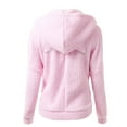 thumbnail image 4 of Usmixi Winter Plush Coat for Women Womens Fluffy Sherpa Coats Open Front Zip Cute Cat Ear Hooded Sweatshirt Outwear Casual Solid Fuzzy Fleece Jacket with Pocket Plush Coat, 4 of 4