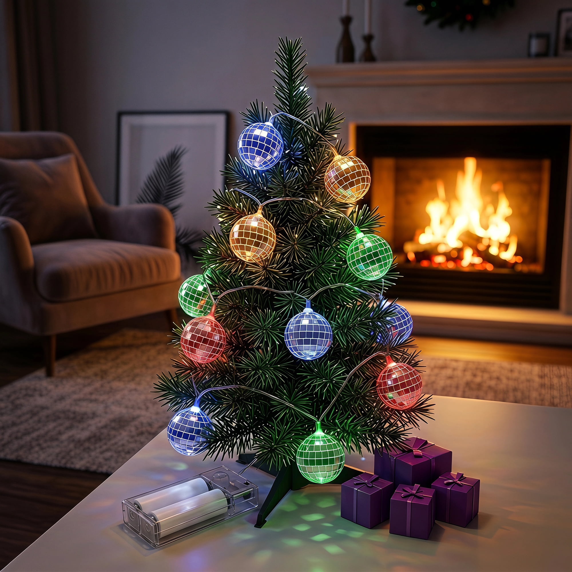 Unique Bargains Chic Punched Metal Lights for Festive 4.9 ft Colorful Battery Operated