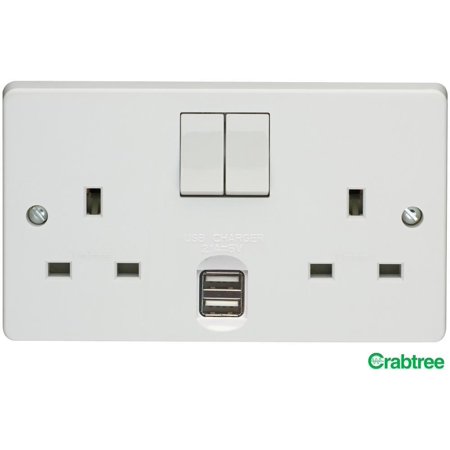 CRABTREE - 13A 2-Fach Schaltersteckdose CRABTREE - 13A 2-Fach Schaltersteckdose