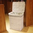 thumbnail image 2 of Laundry Hamper Handwoven Rattan Clothes Basket Laundry Basket with Liner & Lid, 2 of 9