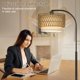 thumbnail image 5 of Lámpara de pie Boncoo Arc Black Rattan Dim 9W LED, 5 of 7
