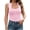 Pink, variant on Summer Sleeveless Square Neck Solid Color Slim Fit Tank Tops