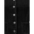 thumbnail image 5 of DARING DIVA Women's Halter Neck Button Down Backless Jean Waistcoat L Black, 5 of 6