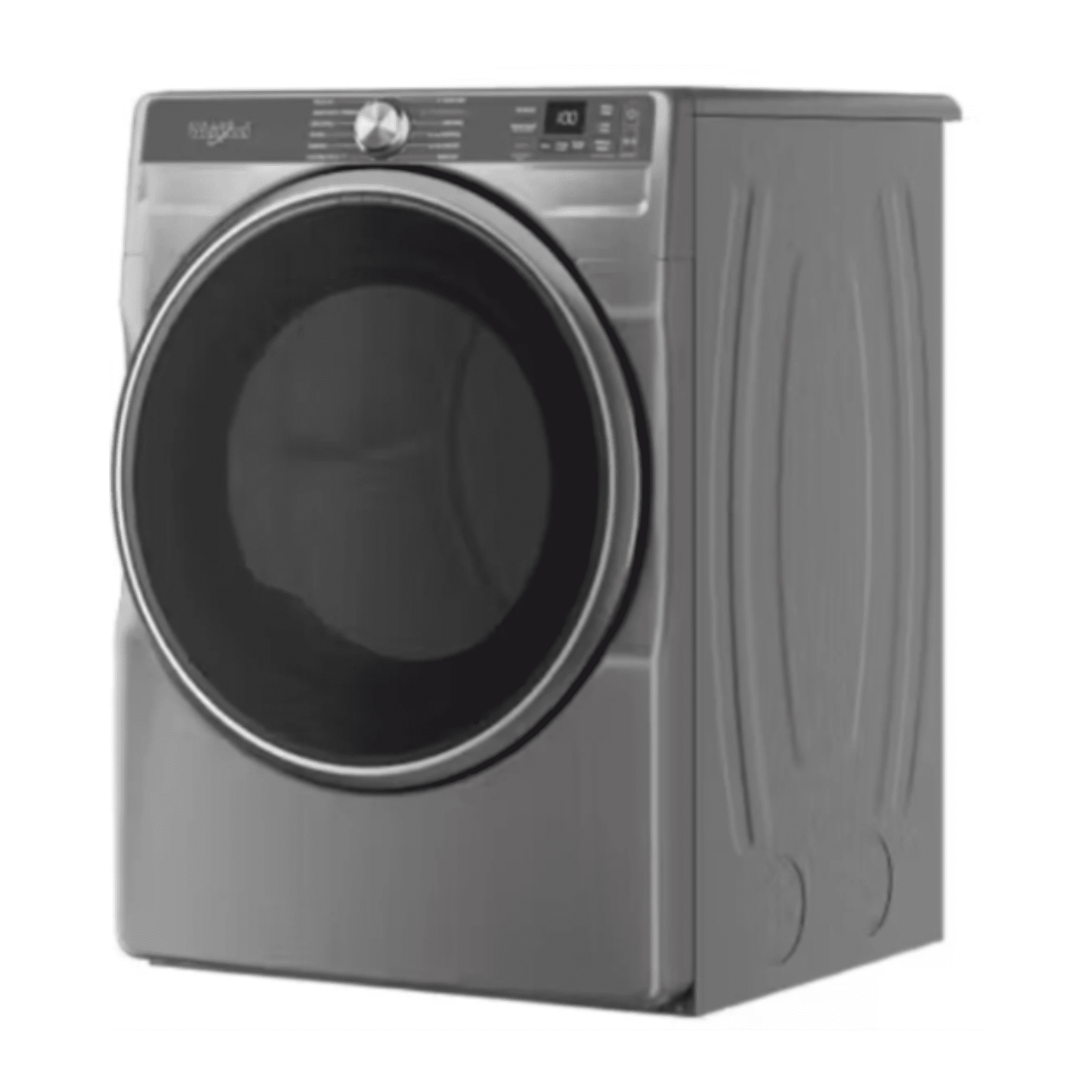 Whirlpool 27 Inch Smart Front Load Electric Dryer with 7.4 cu ft Capacity, Wrinkle Shield Option with Steam EcoBoost Option, and ENERGY STAR in Silver WED6720RR