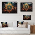 thumbnail image 4 of Designart "Teal Orange Buddhist Art Mandala euphony" Spiritual Print on Natural Pine Wood, 4 of 5
