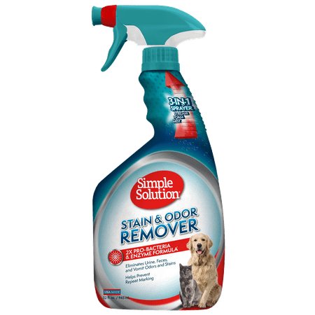 Simple Solution Pet Stain and Odor Remover | Enzymatic Cleaner with 2X Pro-Bacteria Cleaning Power | 32 (Best Enzymatic Dog Urine Cleaner)