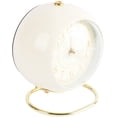 thumbnail image 1 of Reloj despertador analógico silencioso vintage beige con diseño de metal que no hace tictac para dormitorios y oficinas, funciona con pilas, 1 of 5