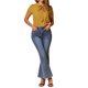 thumbnail image 2 of INSPIRAR CHIC Blusa de Chifón con Estampado Retro de Manga Corta y Cuello Peter Pan con Lazo S Amarillo, 2 of 6