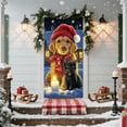thumbnail image 4 of Beautynvta Christmas Door Cover, Christmas Cat Dog Candle Design Door Hanging Banner Backdrop, Christmas Front Door Decorations, Festival Party Decoration, 71x35 Inch, 4 of 6