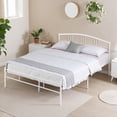 thumbnail image 3 of VECELO Queen Size Bed Frame with Arched Headboard, Metal Platform Bed Frame with Underbed Storage Space, Heavy Duty Slats, No Box Spring Needed, Easy Assembly, White, 3 of 7