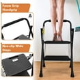 thumbnail image 2 of L-Link 2 Step Ladder, 500 lbs Folding Step Stool with Anti-slip Wide Pedals, Sturdy Steel Ladder, Convenient Handgrip, Lightweight Portable Step Stool, 2 of 7