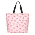 thumbnail image 1 of Disketp Pink Bows1 Bolsa Tote Estampada para Mujer, Bolso de Hombro y de Mano para Compras y Viajes, 1 of 8