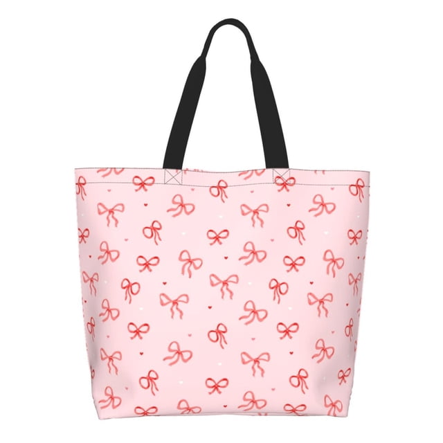 Disketp Pink Bows1 Bolsa Tote Estampada para Mujer, Bolso de Hombro y de Mano para Compras y Viajes