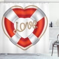 thumbnail image 1 of Ambesonne Romantic Shower Curtain, Valentine Love Hearts, 69"Wx84"L, Orange White Cream, 1 of 3