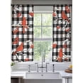 thumbnail image 2 of Christmas Cardinal Sheer Curtains 72 Inch Length 2 Panels Set, Winter Xmas Bird Branch Black White Plaid Voile Window Treatment Curtains Sheers Drapes for Bedroom/Living Room/Kitchen 52"x72"x2, 2 of 7