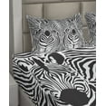 thumbnail image 6 of Ambesonne Black White Fitted & Top Sheet Set with Shams, Savannah Zebra Stripe, Black White, 6 of 8