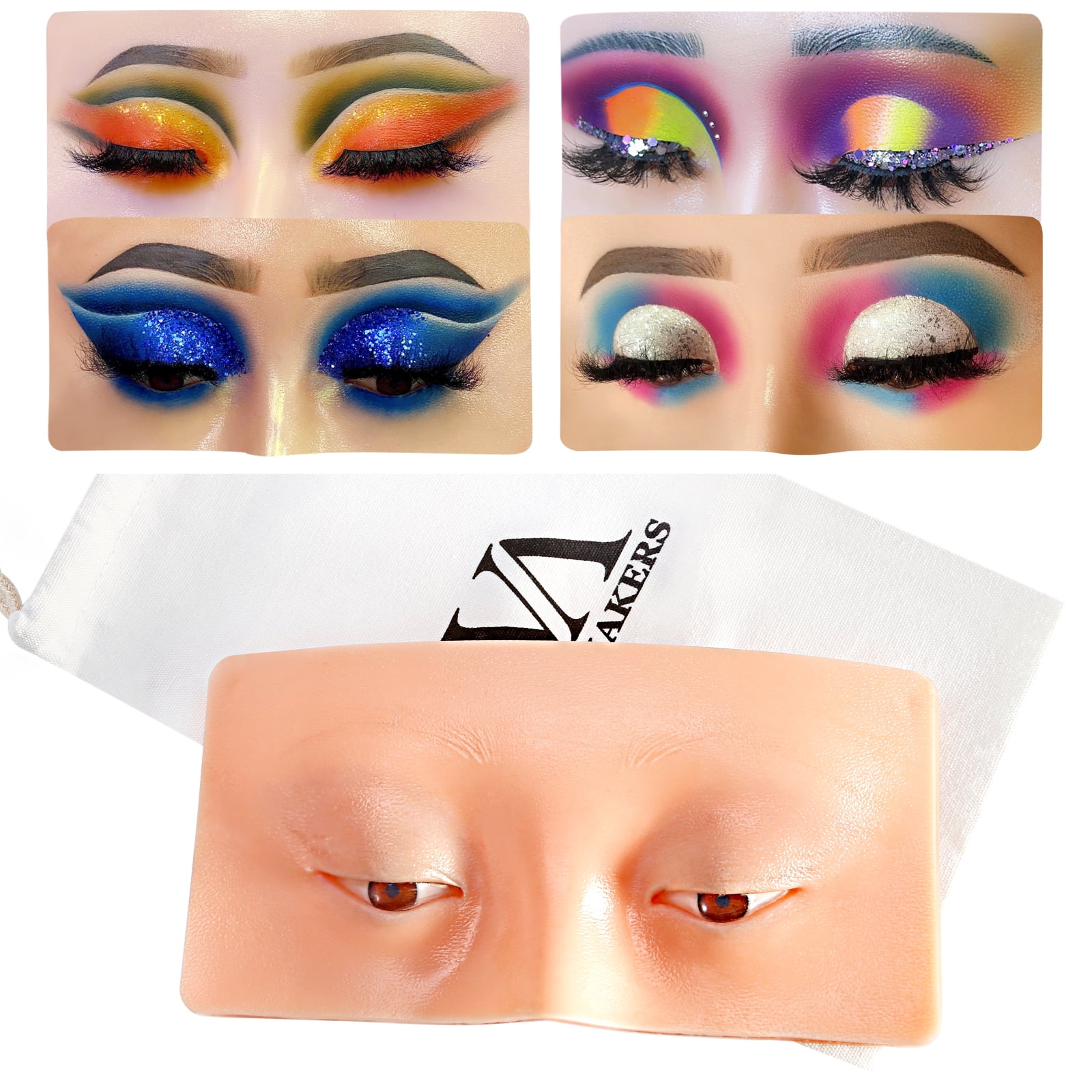 Reusable Practicing Makeup Face Eye Mannequin Makeup Practice Board Pad  Silicone Bionic Skin for Makeup Tools Teaching Supplies