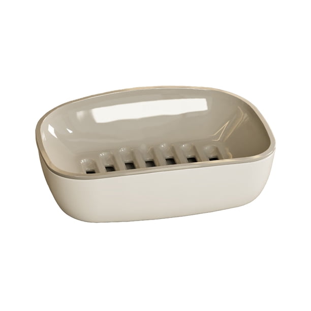 Yhmxh Decoración del baño Jabonera de plástico de doble capa con drenaje, fácil de limpiar. Organizadores y almacenamiento de baño Accesorios de baño