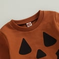 thumbnail image 3 of Toddler Baby Girl Boy Halloween Outfit Pumpkin Crewneck Sweatshirt Long Sleeve Shirts Top and Pants Set Fall Winter Clothes, 3 of 7