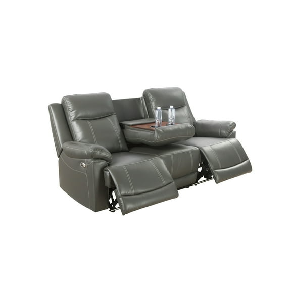 Maykoosh Sophisticated Simplicity Furniture 3Pcs Breathing Leather Sectional Sofa Set With Sofa,Loveseat And Chair,For Living Room, Apartment, Studio, Office (Dark Grey)