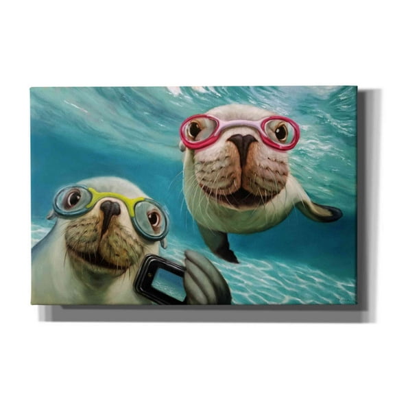 Epic Graffiti 'Underwater Selfie' by Lucia Heffernan, Canvas Wall Art, 60"x40"