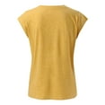 thumbnail image 6 of Womens Summer Tops Casual V Neck T Shirts Loose Fit Short Sleeve Shirts Comfy Roll Sleeve Going Out Tops Yellow XL, 6 of 7