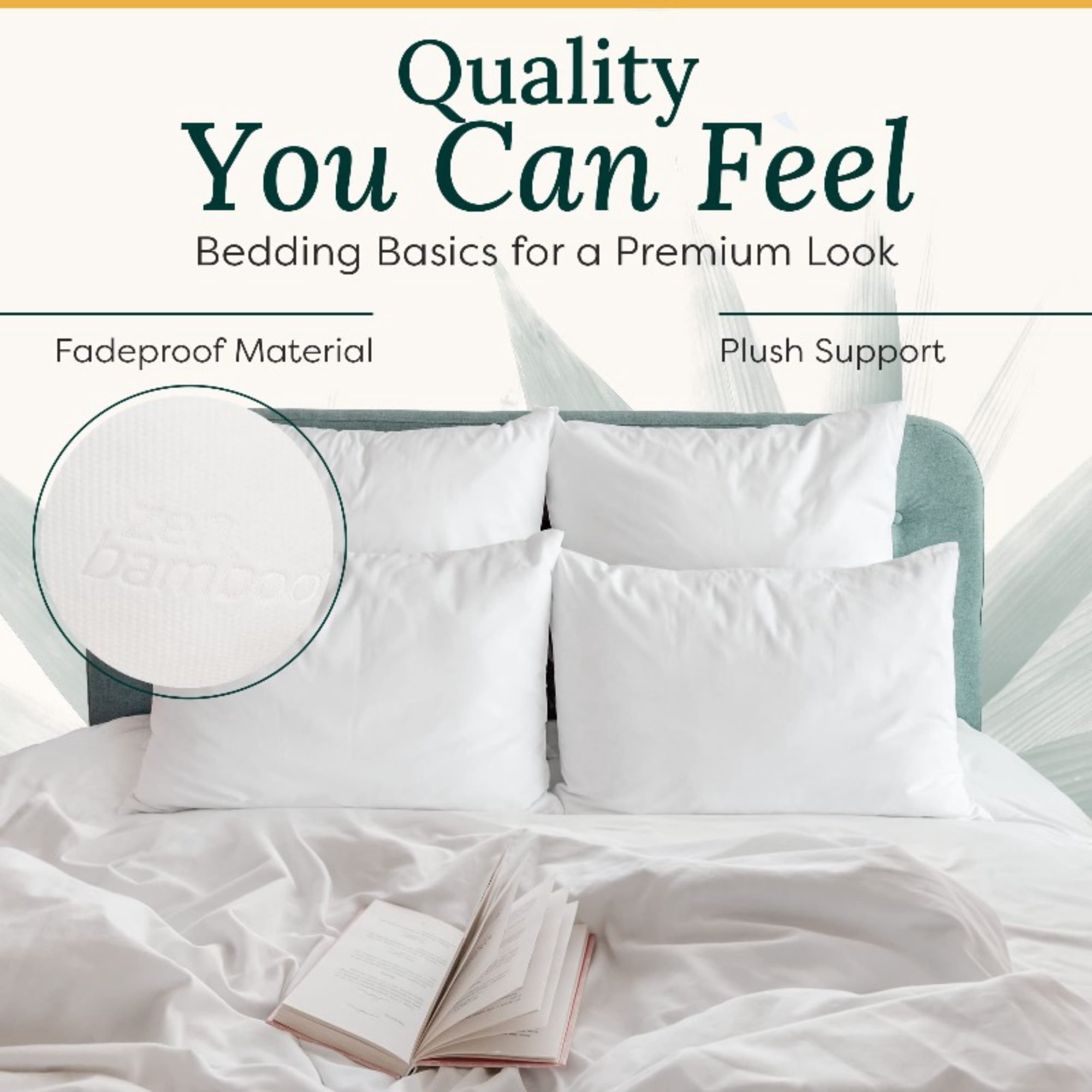 I DO Cooling Bamboo Pillows Queen Size 2 Pack -Ultra Plush Down Alternative Bed Pillows with Breathable Cover -Machine Washable, Hypoallergenic & Ideal for Hot Sleepers