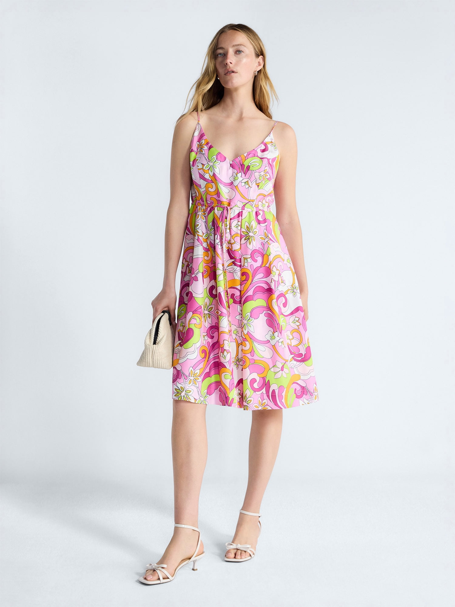 Free Assembly Women's and Women's Plus Sleeveless Printed Silk Dress, Sizes XS-4X