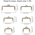thumbnail image 3 of 6 Size Metal Frame Kiss Clasp Lock for Purse Making Metal Frame Purse Frame Kiss Clasp Lock Square Bag Clutch Frame DIY Craft Bronze, 3 of 6