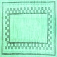 thumbnail image 1 of Ahgly Company Indoor Square Solid Turquoise Blue Modern Area Rugs, 3' Square, 1 of 4