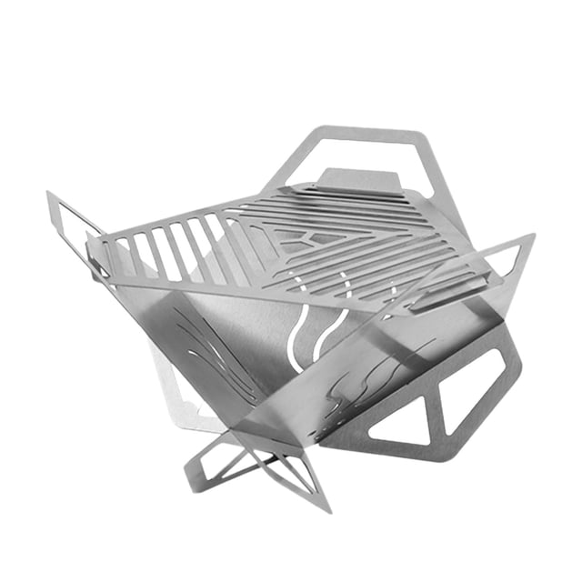 Fesfesfes Grill de Camping Portable en Acier Inoxydable Grill BBQ Détachable pour Pique-Nique en Plein Air Design Compact pour Cuisine en Plein Air Camping Randonnée Pique-Niques