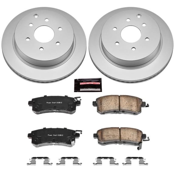 PowerStop Rear Geomet Coated Brake Rotor and Pad Kit Fits: INFINITI NISSAN Select Models CRK6323